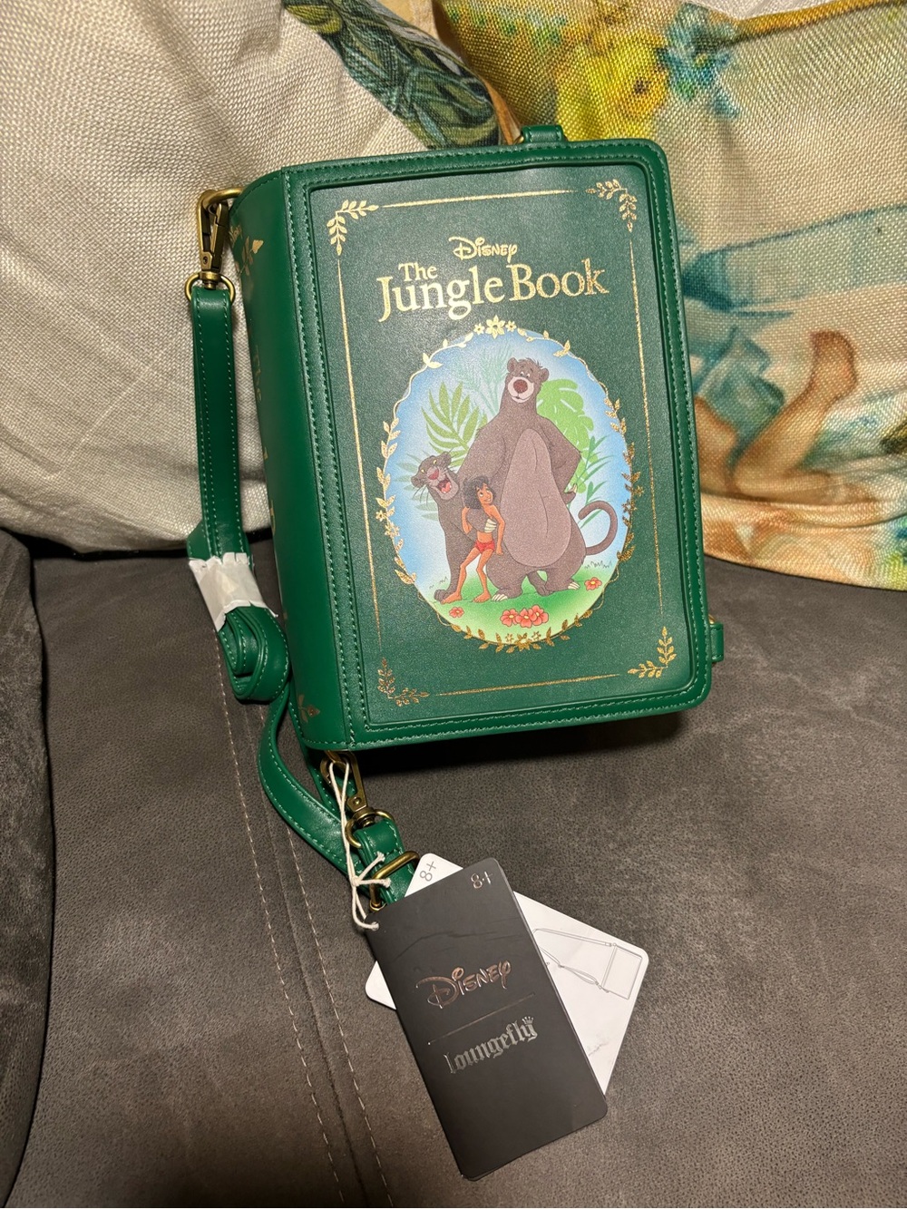 Loungefly Green The Jungle Book Book-Style Crossbody Bag